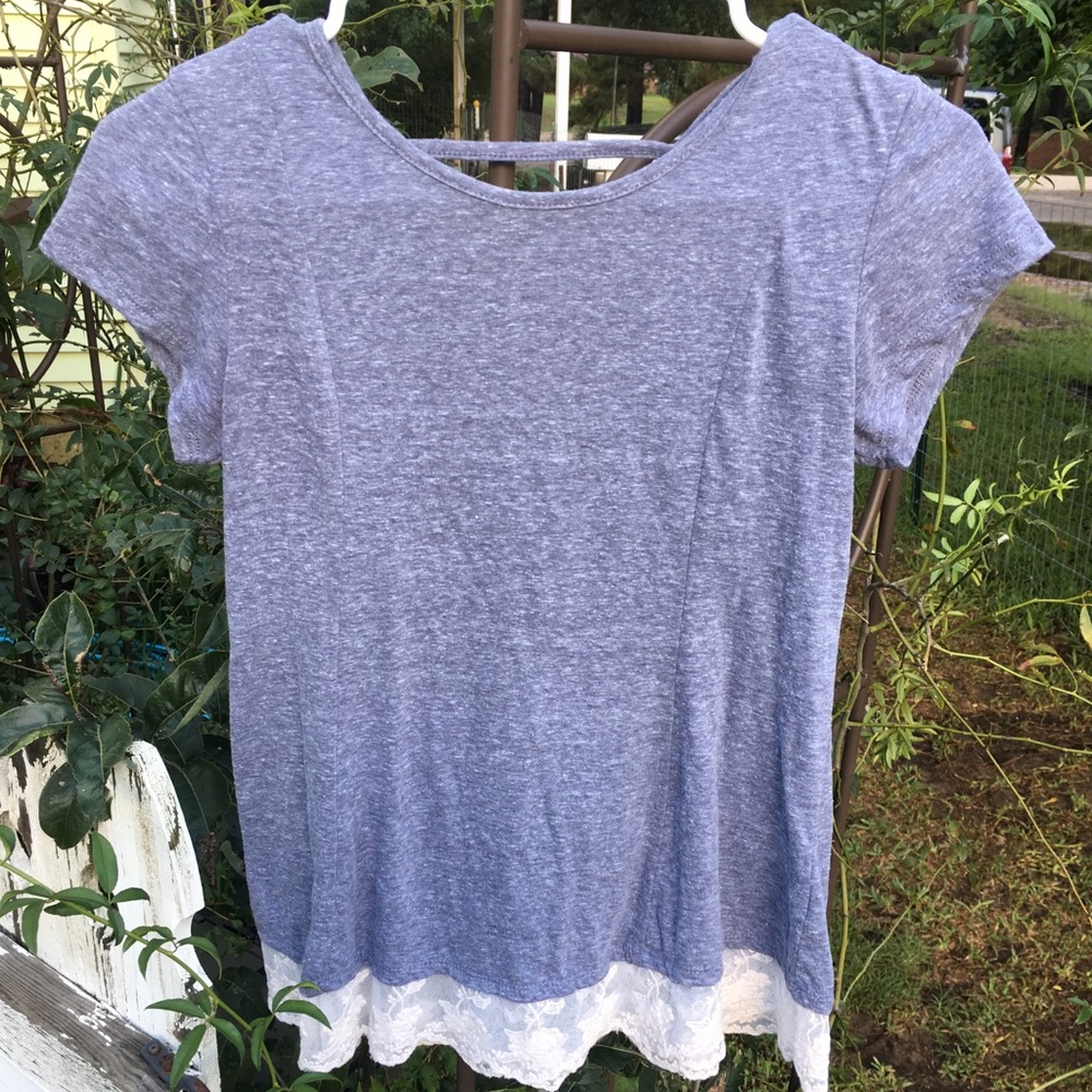 BOGO Girls Cute T with Lace Trim by Speechless